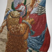 We Three Kings Completed Cross Stitch Christmas Stocking
