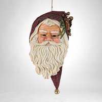 Vintage Woodland Santa Head Wall Hanging | Rustic Christmas Decor | Cabin Decor