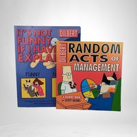 2 Dilbert Comic Books by Scott Adams - Hilarious Office Humor Duo