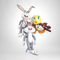 Collectible Looney Tunes Plush Toys Set: Bugs Bunny, Tweety and Taz