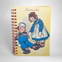 Vintage 1998 Raggedy Ann and Andy Christmas List Address Book, Spiral Bound, Holiday Planner, Gift for Collector, Nostalgia