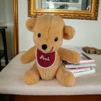 Vintage 1960s Walt Disney Winnie the Pooh Plush Toy, 8.5" Tall, Classic Pooh Bear, Collectible Disney Plush