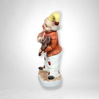 Whimsical Nostalgia: Vintage Ceramic Violin Clown Figurine