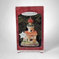 Vintage 1998 Hallmark Keepsake Lighthouse Greetings Flashing Light Ornament