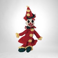 Vintage Handmade Crochet Clown Doll: Classic Collectible