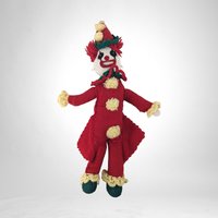 Vintage Handmade Crochet Clown Doll: Classic Collectible