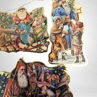 Set of 8 1986 Cardboard Vintage Christmas Ornaments