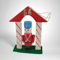 Lot of 7 Vintage Wooden Christmas Ornaments: Rustic Holiday Charm