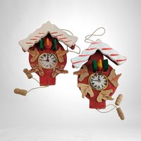 Lot of 7 Vintage Wooden Christmas Ornaments: Rustic Holiday Charm