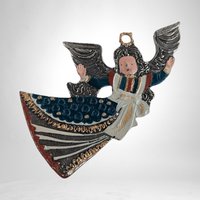 Set of 9 German Pewter Angel Enamel Ornaments: Exquisite Holiday Elegance