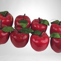 Set of 8 Vintage Apple Ornaments - Timeless Elegance for Classic Holiday Decor