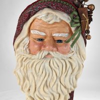 Vintage Woodland Santa Head Wall Hanging | Rustic Christmas Decor | Cabin Decor