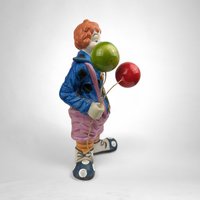 Vintage Enesco Clown Figurine with Balloons - Whimsical Collectible Delight