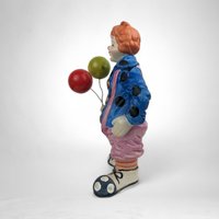 Vintage Enesco Clown Figurine with Balloons - Whimsical Collectible Delight