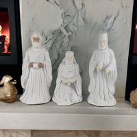 1995 House of Lloyd Three Kings Figurines, Christmas Around the World Collection, Porcelain Wise Men, Holiday Decor