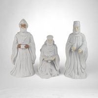 1995 House of Lloyd Three Kings Figurines, Christmas Around the World Collection, Porcelain Wise Men, Holiday Decor
