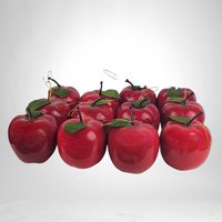 Set of 10 Vintage Apple Ornaments - Timeless Elegance for Festive Delight