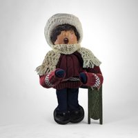 Pair of Handmade 19" Dolls Unlimited Carolers: Charming Artistry for Festive Decor