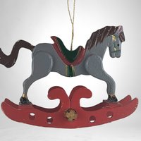 Vintage Wooden Rocking Horse Ornament