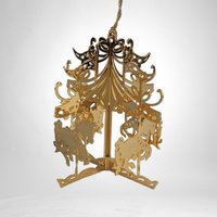Vintage Gold-Toned Carousel Ornament - Timeless Holiday Elegance