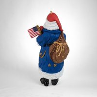 Vintage Patriotic Santa Ornament Lot | 4 Piece Set | Hallmark & Carlton Cards | Christmas Decor | Collectible Ornaments