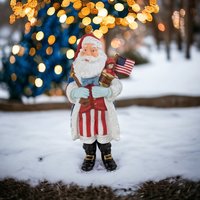 Vintage Patriotic Santa Ornament Lot | 4 Piece Set | Hallmark & Carlton Cards | Christmas Decor | Collectible Ornaments