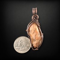 Handmade Copper Wire Wrapped Jasper Pendant, Rustic Patina, Unique Stone Jewelry, Gift for Her, Bohemian Pendant