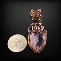 Handmade Copper Wire Wrapped Amethyst Pendant | Antiqued Copper Jewelry | Unique Gift for Crystal Lovers | Boho Chic Necklace Pendant