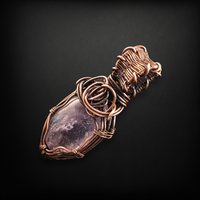 Handmade Copper Wire Wrapped Amethyst Pendant | Antiqued Copper Jewelry | Unique Gift for Crystal Lovers | Boho Chic Necklace Pendant