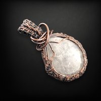 Handcrafted Copper Wire Wrapped Moonstone Pendant | Unique Boho Jewelry | Ethereal Charm