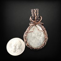 Handcrafted Copper Wire Wrapped Moonstone Pendant | Unique Boho Jewelry | Ethereal Charm