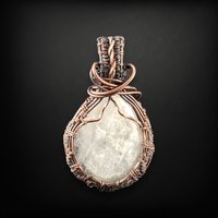 Handcrafted Copper Wire Wrapped Moonstone Pendant | Unique Boho Jewelry | Ethereal Charm