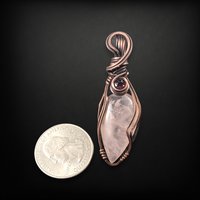 Handmade Copper Wire Wrapped Rose Quartz & Amethyst Pendant, Unique Crystal Jewelry, Love and Healing Gift