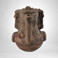 Vintage Clay Vessel | Moche Inspired Design | Ancient Art Style | Unique Decor | History Buff Gift