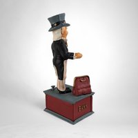 Vintage Paul Sebastian Cast Iron Uncle Sam Coin Bank 
