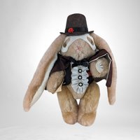 Vintage The Phantom Bunny Plush by Caryn, 11.5" Tall, Collectible Stuffed Animal, Soft Toy