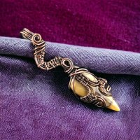Handmade Copper Wire Wrapped Agate Pendant - Unique Statement Jewelry, Antiqued Copper, Gemstone Gift for Women