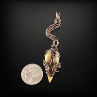 Handmade Copper Wire Wrapped Agate Pendant - Unique Statement Jewelry, Antiqued Copper, Gemstone Gift for Women