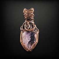 Handmade Copper Wire Wrapped Amethyst Pendant | Antiqued Copper Jewelry | Unique Gift for Crystal Lovers | Boho Chic Necklace Pendant