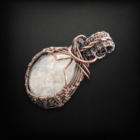 Handcrafted Copper Wire Wrapped Moonstone Pendant | Unique Boho Jewelry | Ethereal Charm