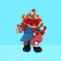 Vintage Winking Ceramic Circus Clown Doll | 6" Tall | Whimsical Collectible Figurine