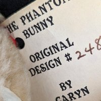 Vintage The Phantom Bunny Plush by Caryn, 11.5" Tall, Collectible Stuffed Animal, Soft Toy