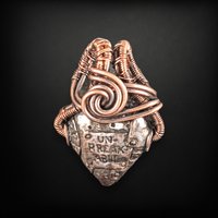Handmade Copper Wire Wrapped "Unbreakable" Heart Pendant | Sentimental Jewelry | Antiqued Copper | Gift for Strength and Love