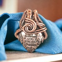 Handmade Copper Wire Wrapped "Unbreakable" Heart Pendant | Sentimental Jewelry | Antiqued Copper | Gift for Strength and Love