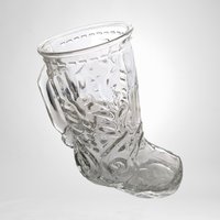 Vintage Clear Glass Cowboy Boot Stein | Western Decor | Unique Drinking Glass | Barware