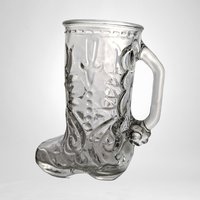 Vintage Clear Glass Cowboy Boot Stein | Western Decor | Unique Drinking Glass | Barware