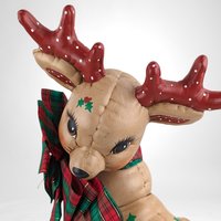Hand-Painted Reindeer Figurine | Vintage Ceramic | Christmas Decoration | 9"