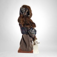 1999 Handmade Northwoods Santa Figure | Minnesota Folk Art | Rustic Christmas Decor | 12" Santa with Birdhouse | Winter Woodland Decor