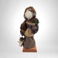 1999 Handmade Northwoods Santa Figure | Minnesota Folk Art | Rustic Christmas Decor | 12" Santa with Birdhouse | Winter Woodland Decor