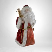 Vintage Fiber Optic Santa Tree Topper | 17" Lighted Christmas Decoration | Red and Gold Santa Claus | Festive Holiday Decor